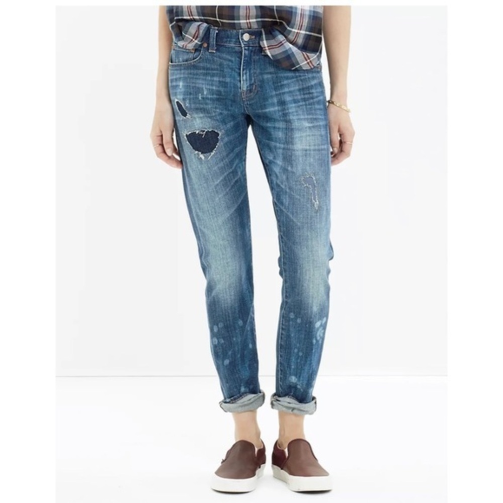 Madewell Slim Boy Jean Rip & Repair Edition Blue Denim Jeans Sold Out Size 24